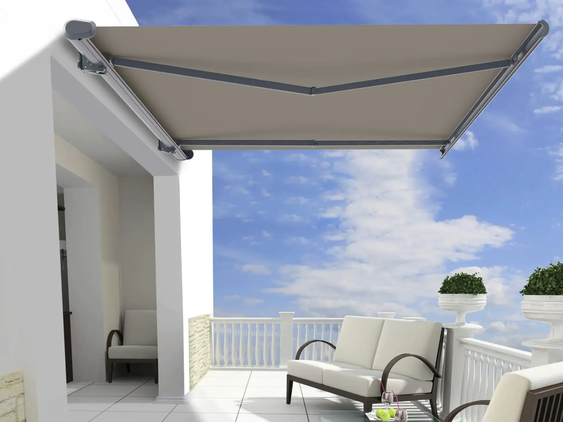 Primaster Kassetten-Markise 4 x 3 m elektrisch taupe