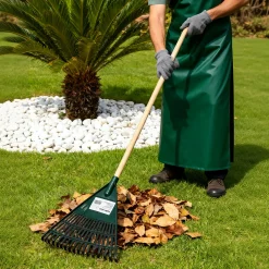 Primaster Laubrechen 20 Zinken inkl. Stiel 120 cm grün