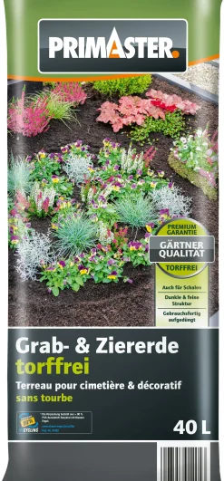 Primaster Zier- & Graberde torffrei 40 L