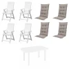 Progarden Garten-Essgruppe Tampa + Faro 4 Personen Kunststoff weiß/taupe