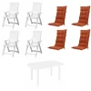 Progarden Garten-Essgruppe Tampa + Faro 4 Personen Kunststoff weiß/terrakotta