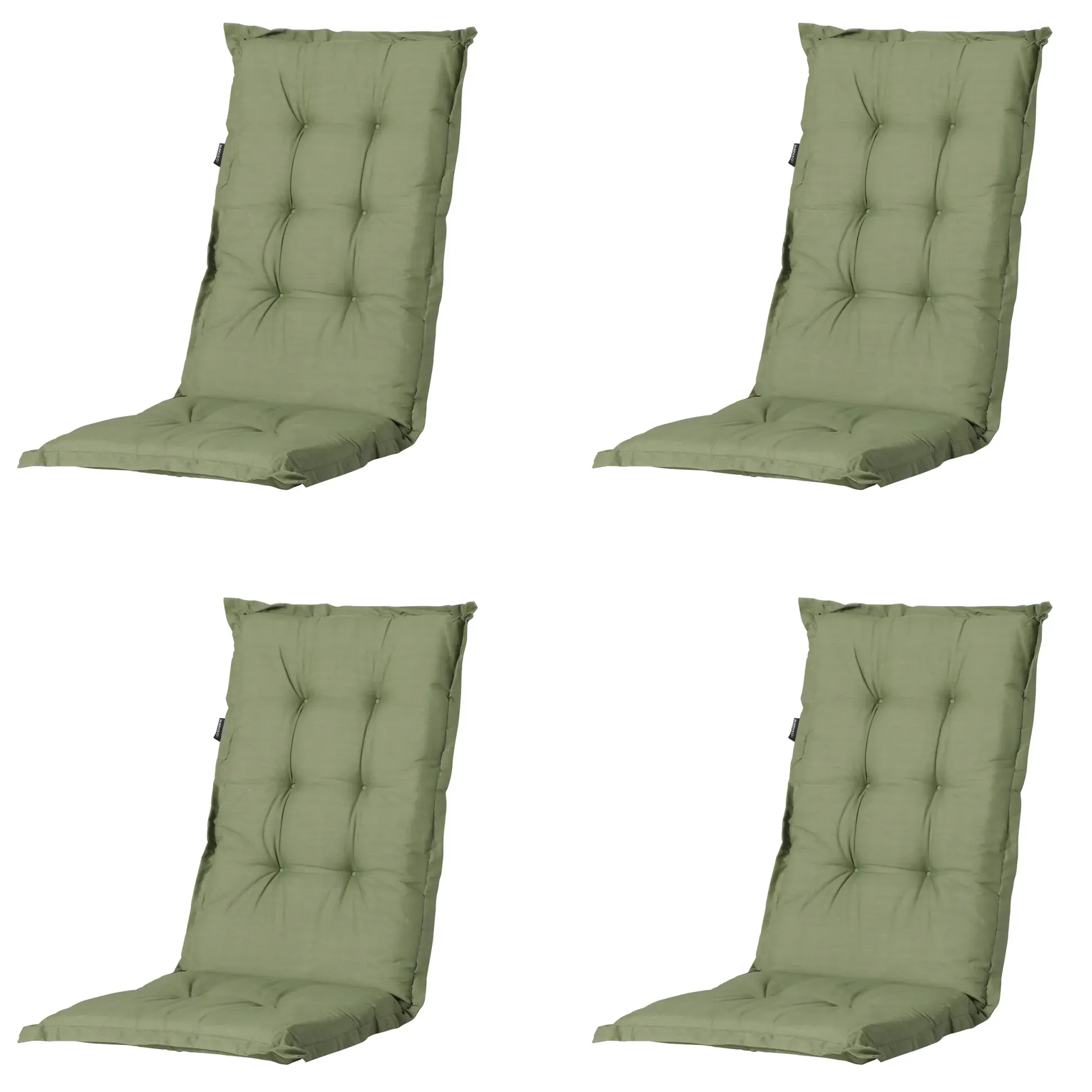 Progarden Gartenstuhl-Set Tampa mit Auflagen anthrazit/grün 8-tlg.