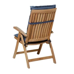 Progarden Gartenstuhl-Set Tampa mit Auflagen anthrazit/kobalt 8-tlg.