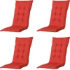 Progarden Gartenstuhl-Set Tampa mit Auflagen anthrazit/rot 8-tlg.
