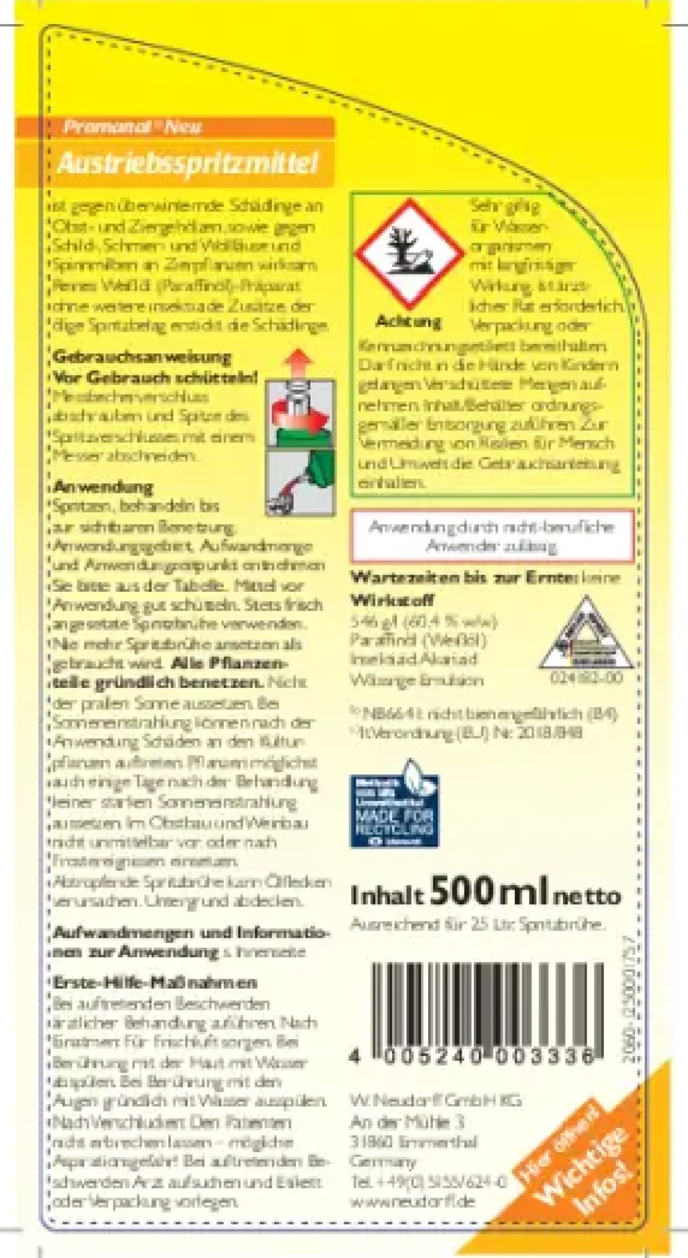 Promanal Neu Austriebsspritzmittel 500 ml