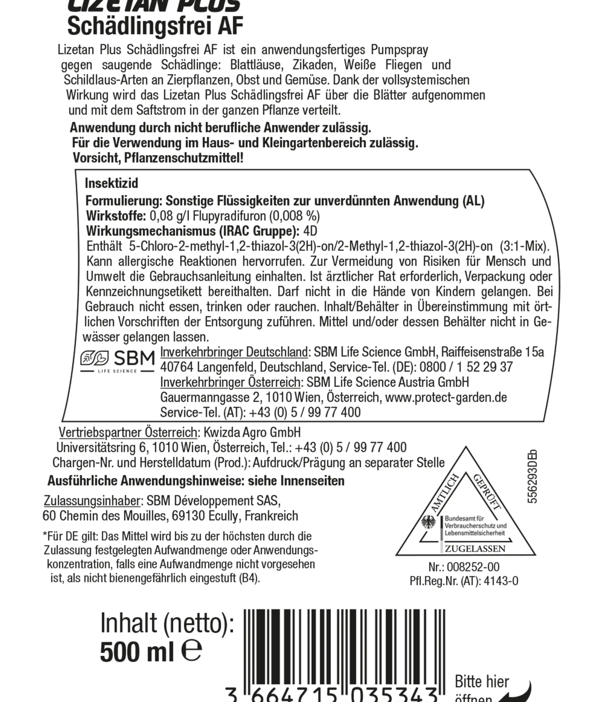 Protect Garden Lizetan Plus Schädlingsfrei AF 500 ml