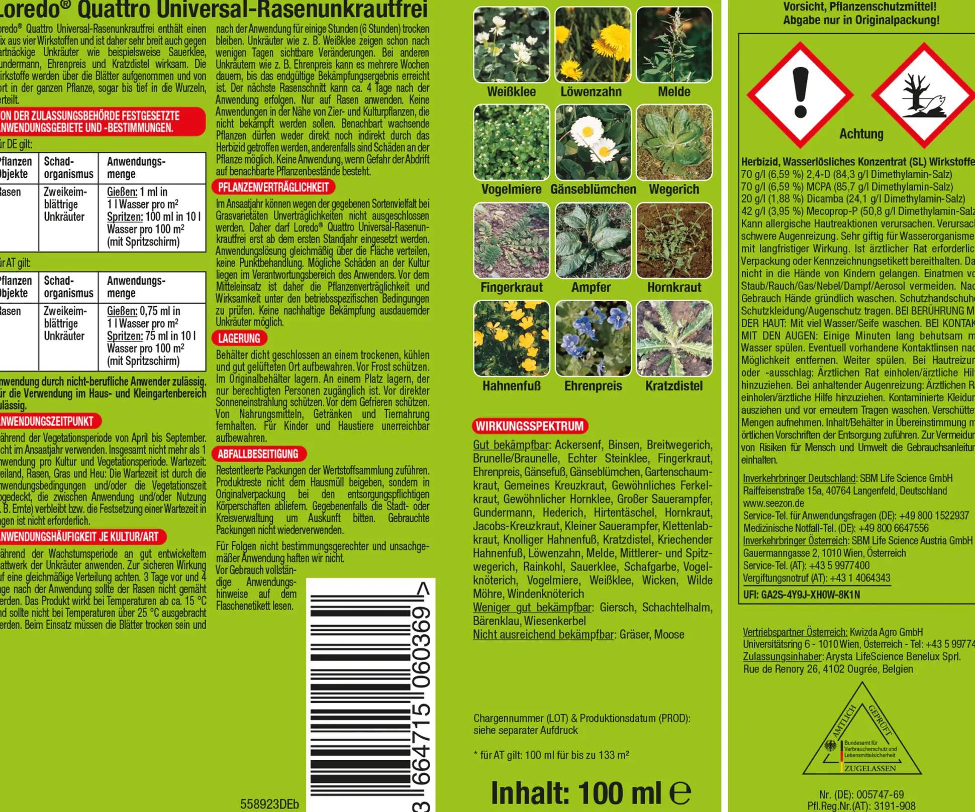 Protect Garden Loredo Quattro Universal Rasenunkrautfrei 100 ml