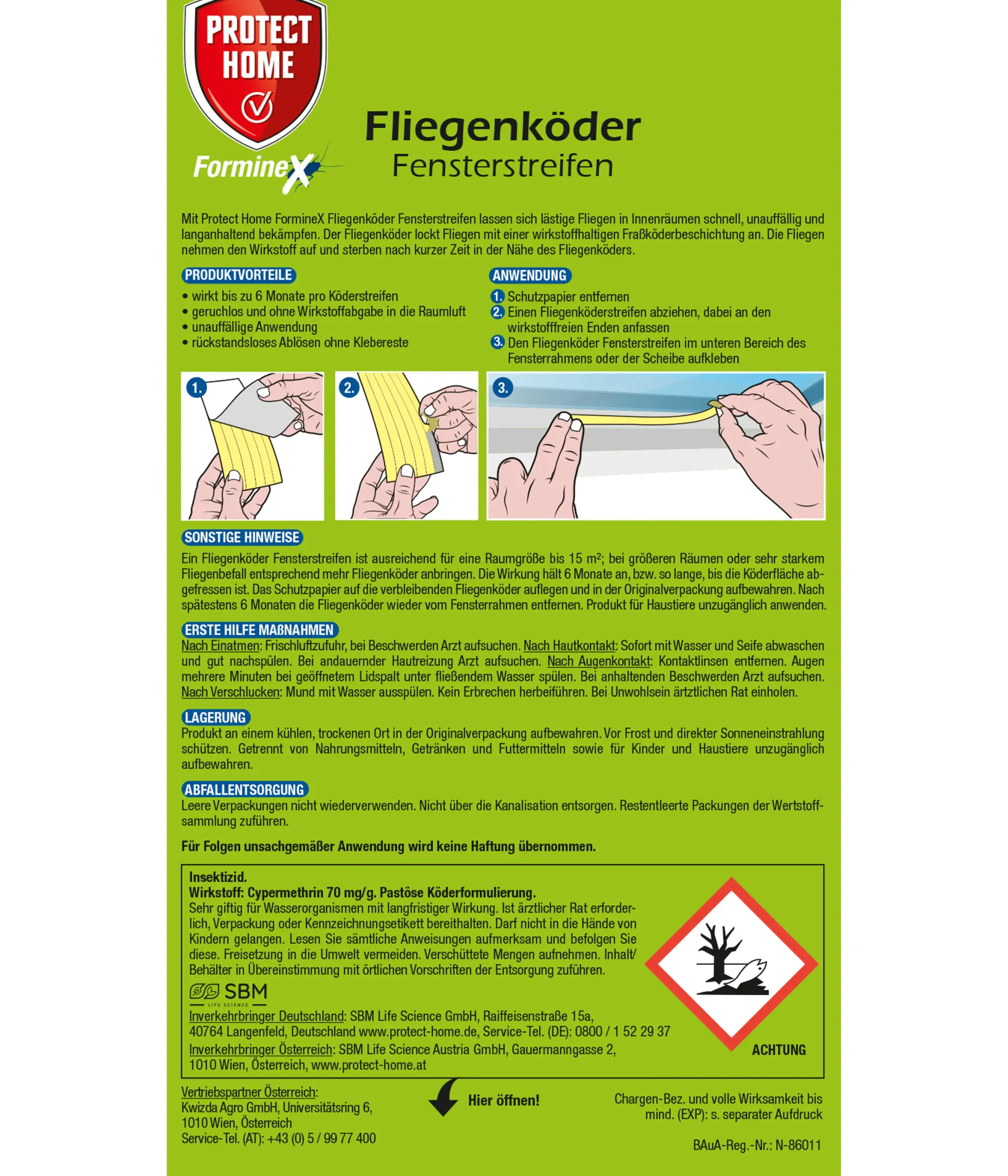Protect Home FormineX Fliegenköder Fensterstreifen 12 Stück