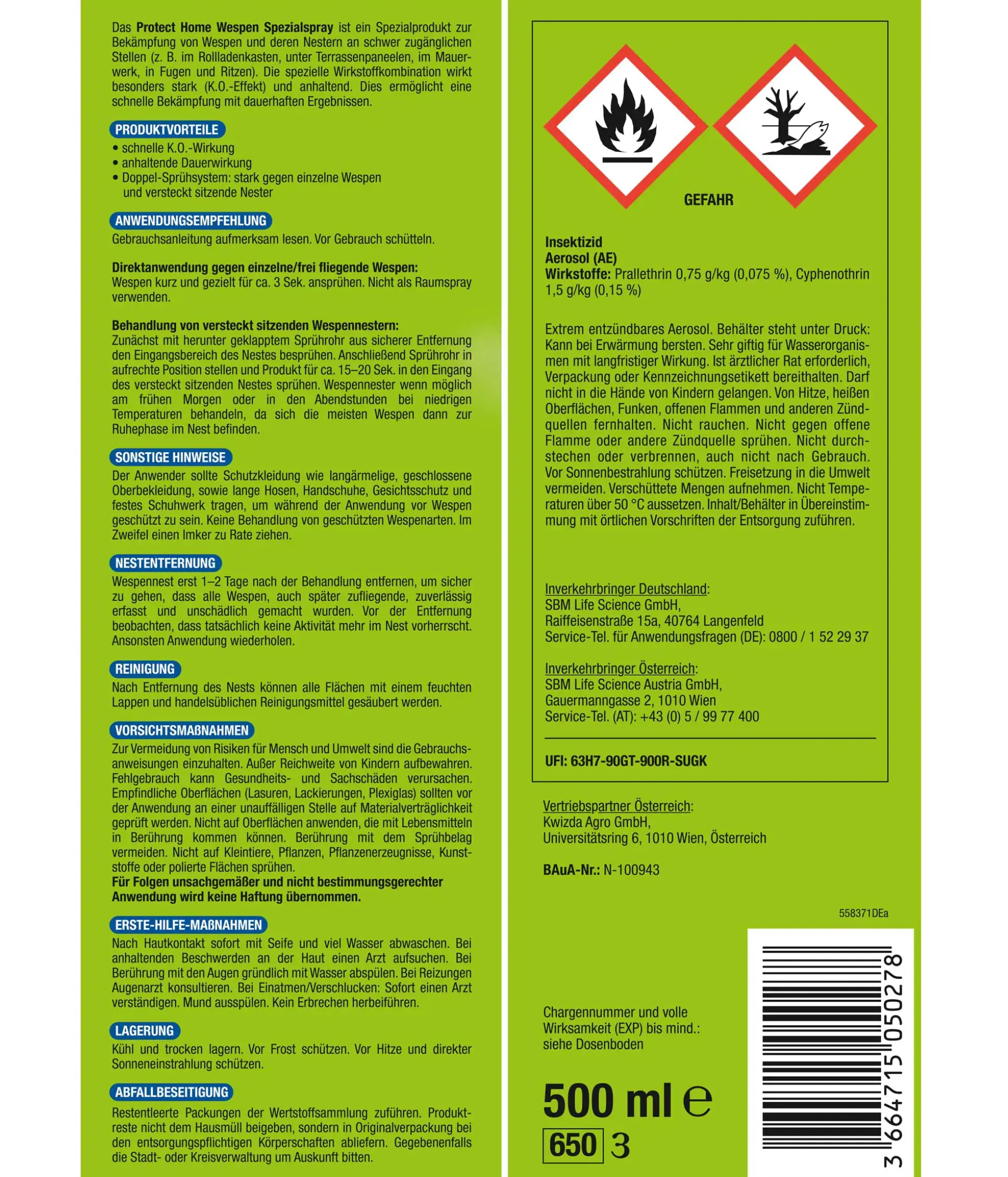 Protect Home FormineX Wespen Spezialspray 500 ml