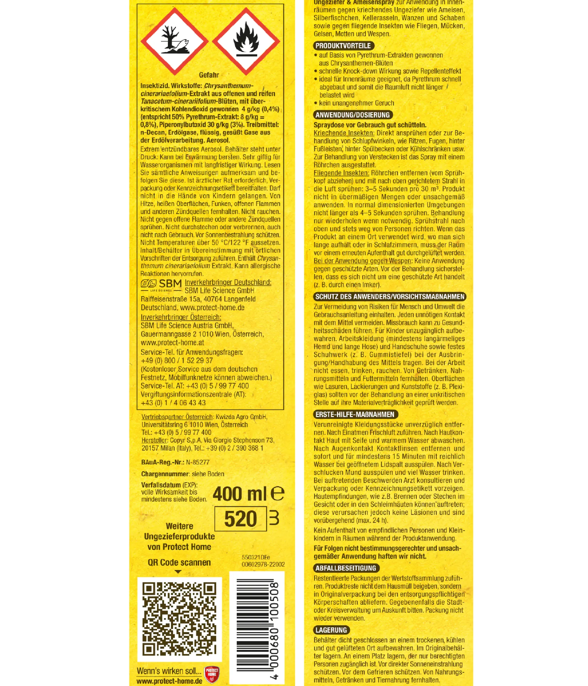 Protect Home Natria Ungeziefer & Ameisen Spray 400 ml
