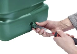 4rain Regentonne-Set Slim inkl. Zubehör Wandtank 1400 L dunkelgrün 4 Stück