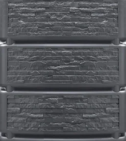 4rain Regentonne-Set Slim Stone Decor inkl. Zubehör Wandtank 1400 L graphitgrau 4 Stück