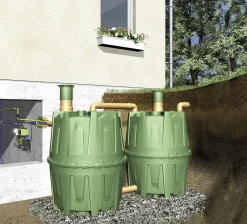 4rain Regenwasser Tank-Set Herkules 1.600 l, grün