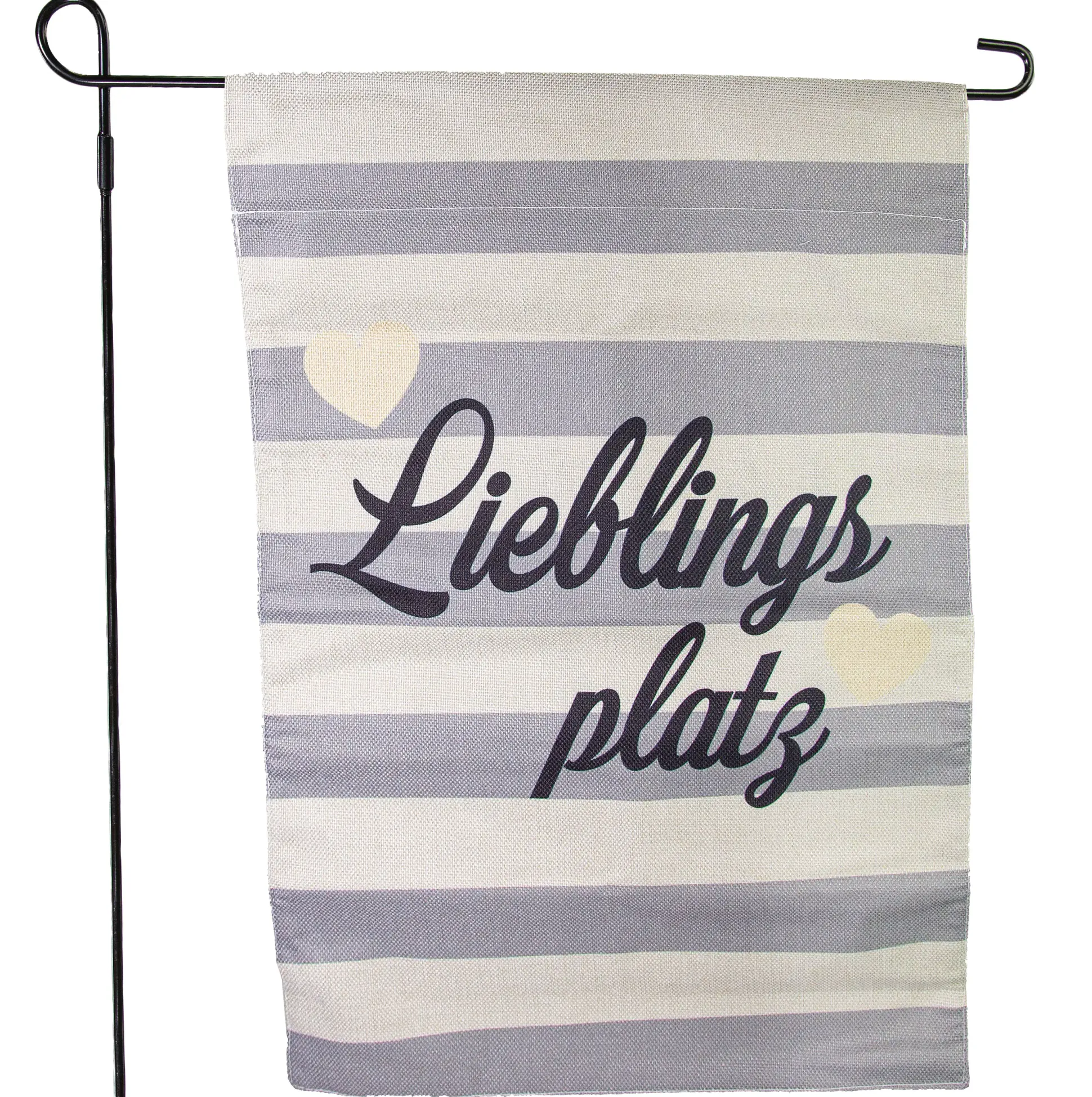 Riffelmacher Gartenfahne mit Stab "Lieblingsplatz" 32 x 45/90 cm