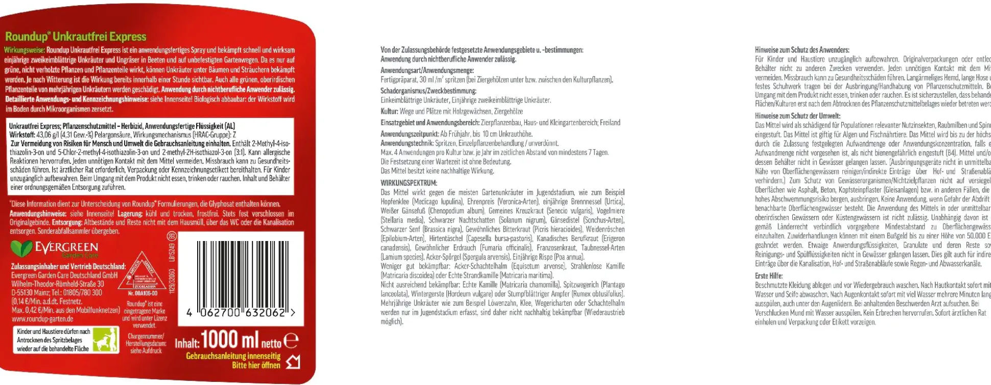 Roundup Unkrautfrei Express Spray 1 L