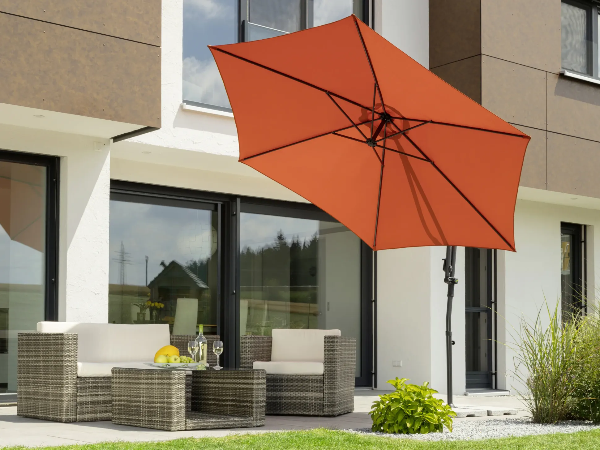 Schneider Ampelschirm Genua terracotta Ø 300 cm