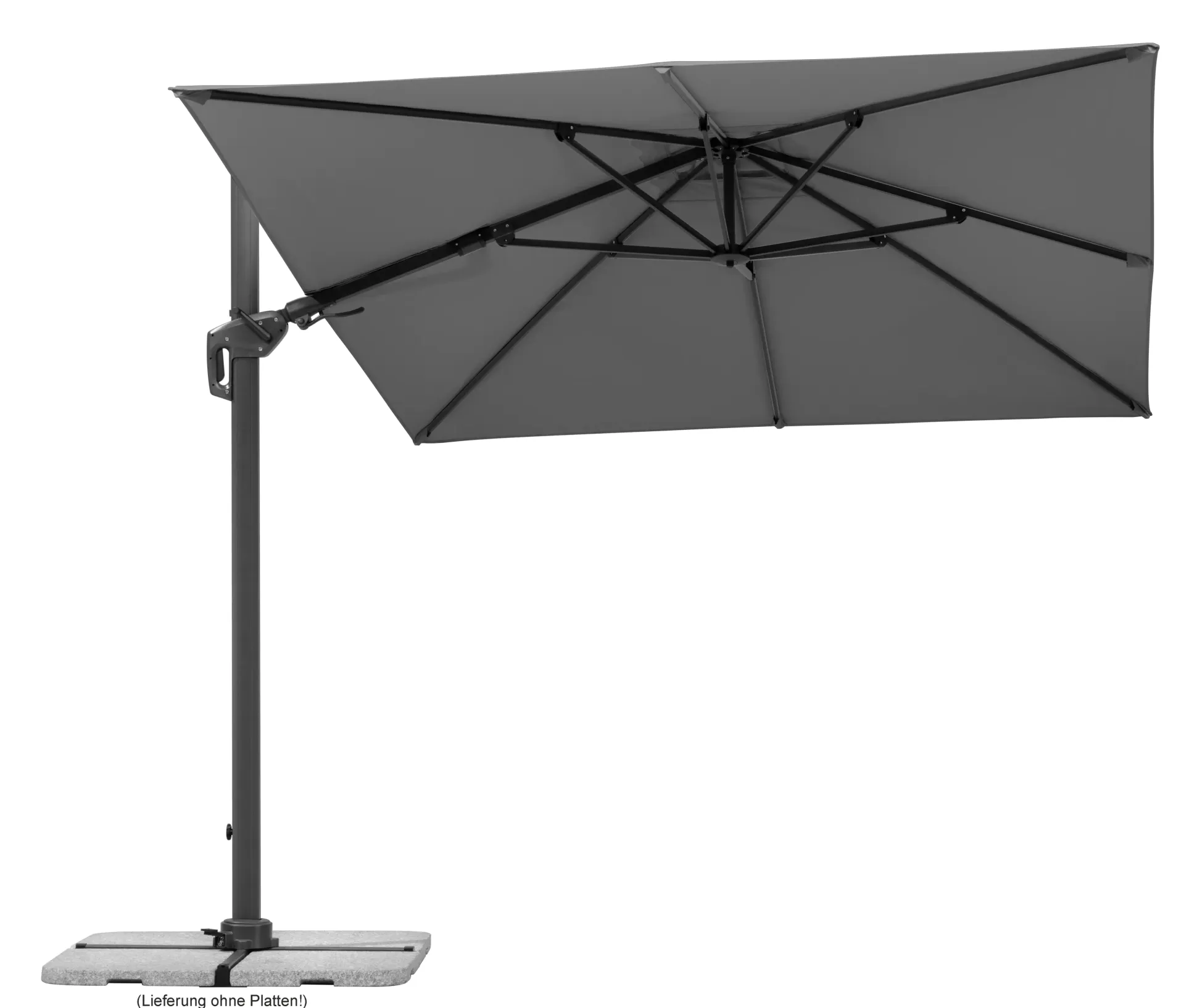 Schneider Ampelschirm Rhodos Twist anthrazit 350 x 260 cm