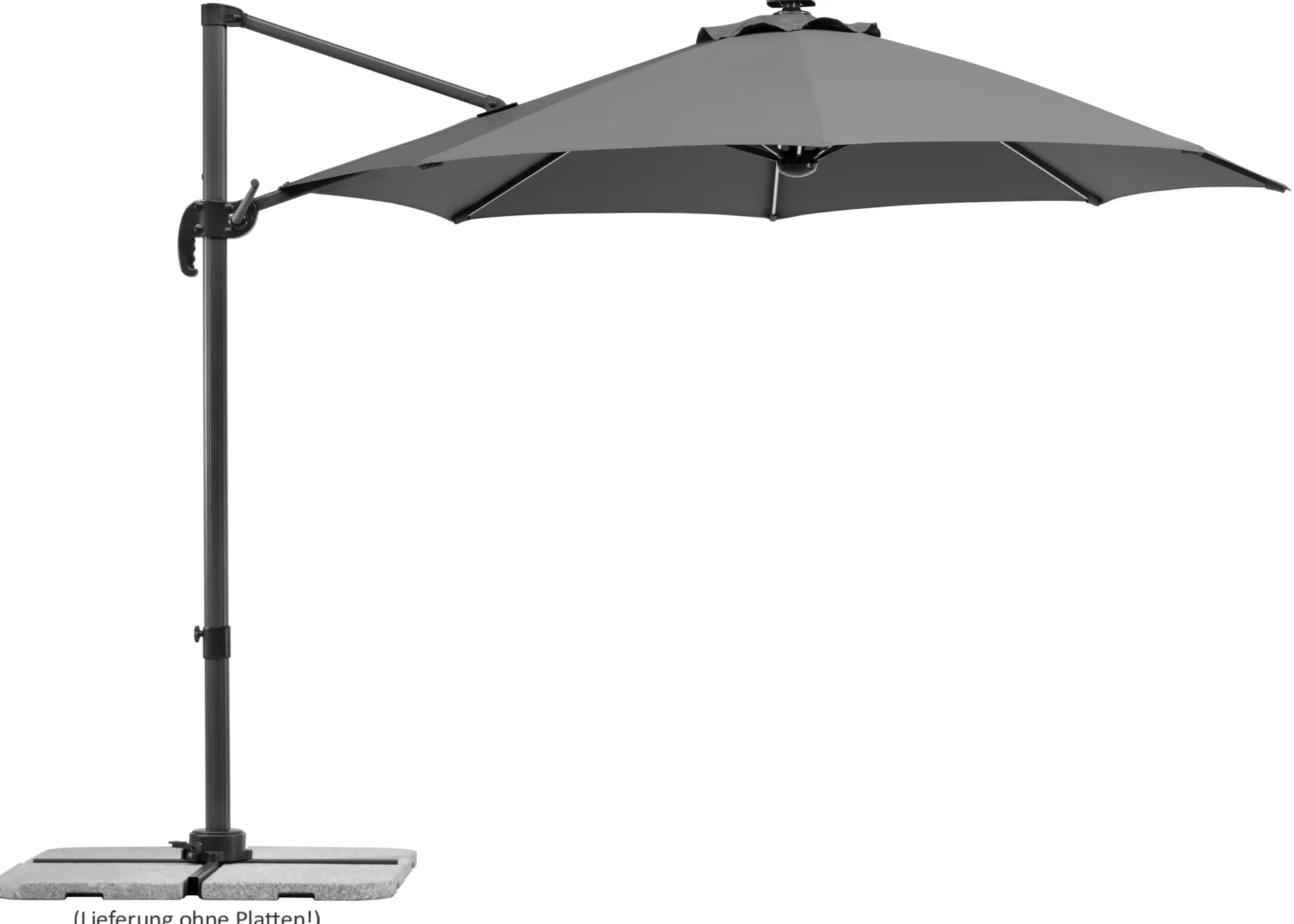 Schneider Ampelschirm Rhodos Blacklight anthrazit Ø 300 cm