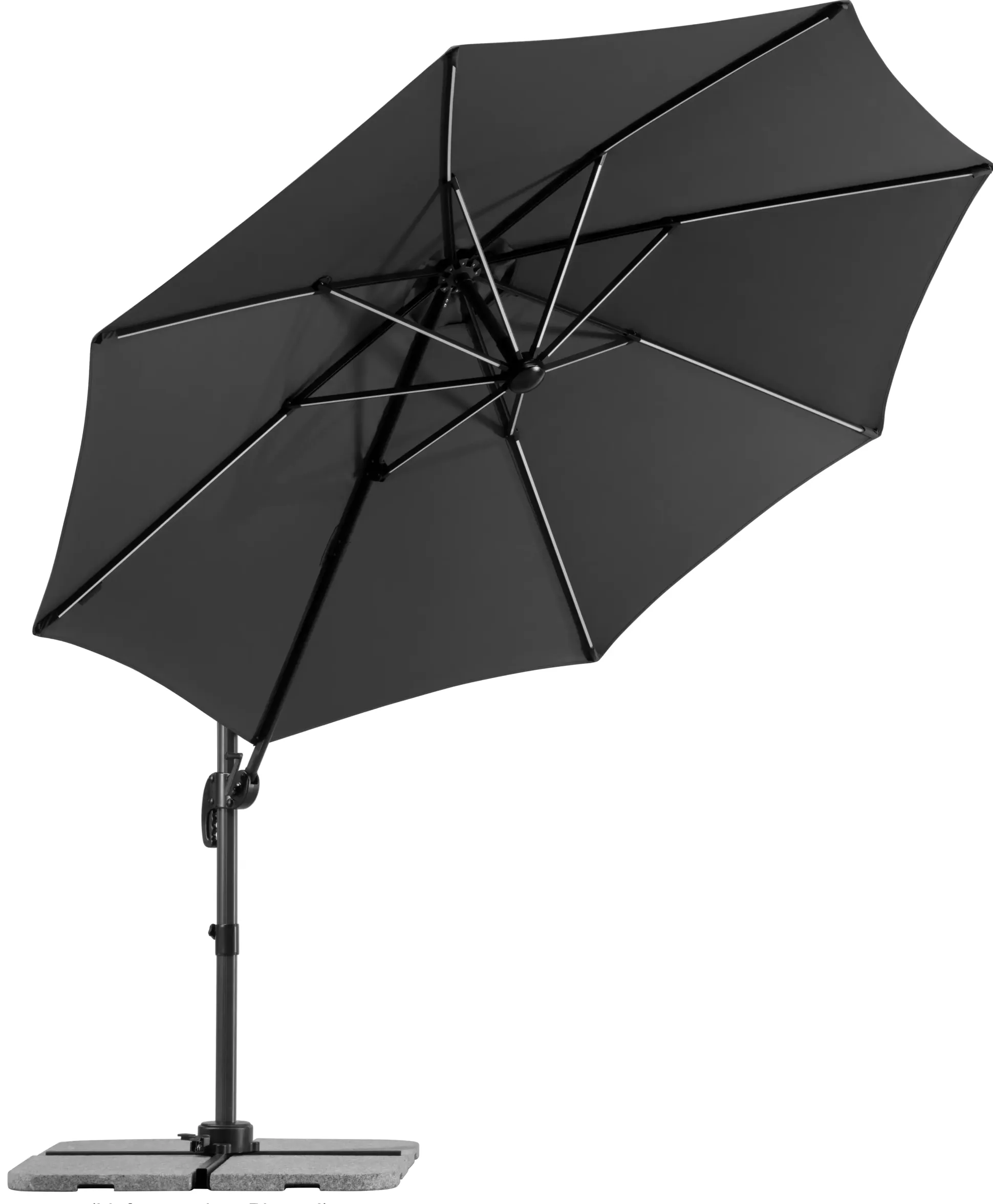 Schneider Ampelschirm Rhodos Blacklight anthrazit Ø 300 cm