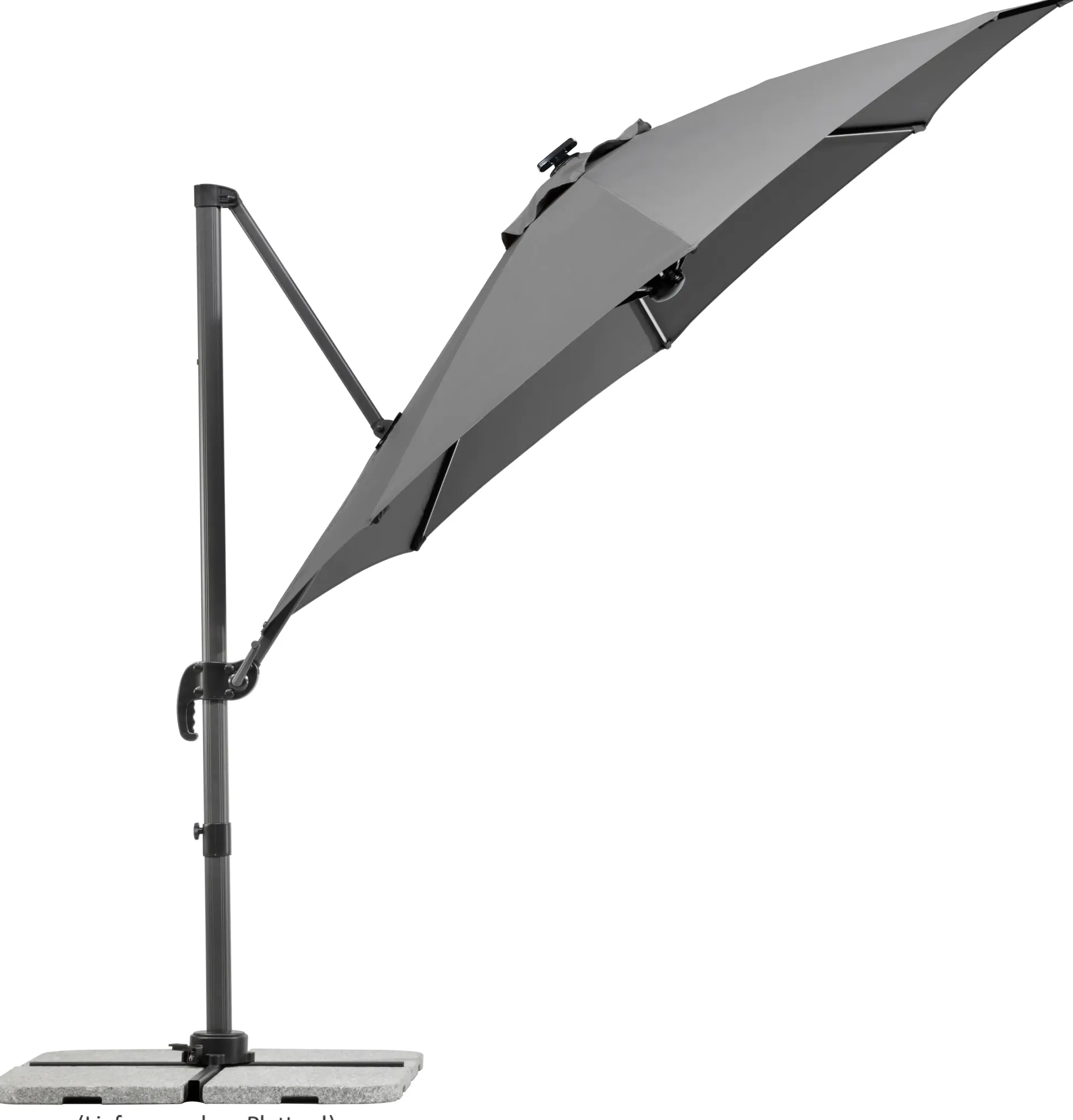 Schneider Ampelschirm Rhodos Blacklight anthrazit Ø 300 cm
