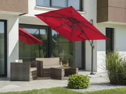 Schneider Ampelschirm Rhodos Junior rot 230 x 230 cm