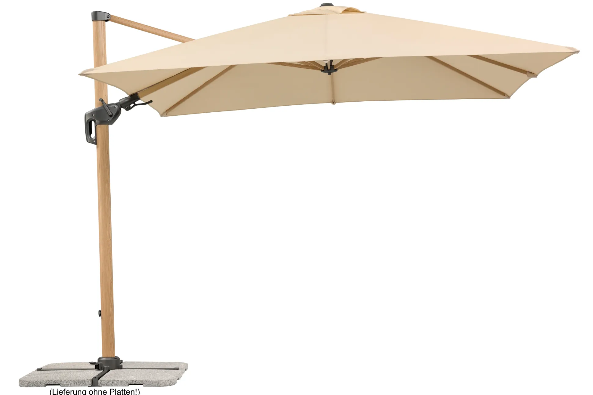Schneider Ampelschirm Rhodos Twist Woody natur 300 x 300 cm