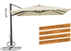 Schneider Ampelschirm Rhodos Smart natur 300 x 300 cm