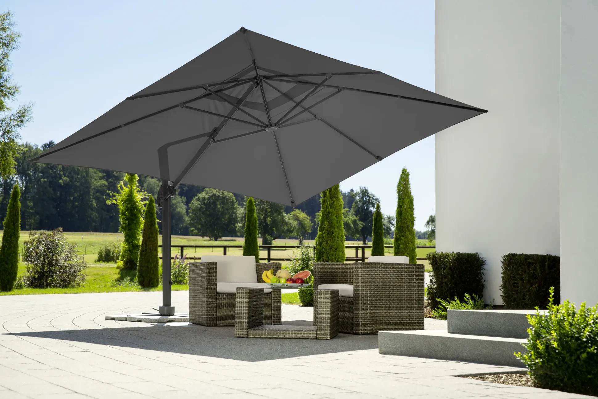 Schneider Ampelschirm Rhodos Grande anthrazit 300 x 400 cm