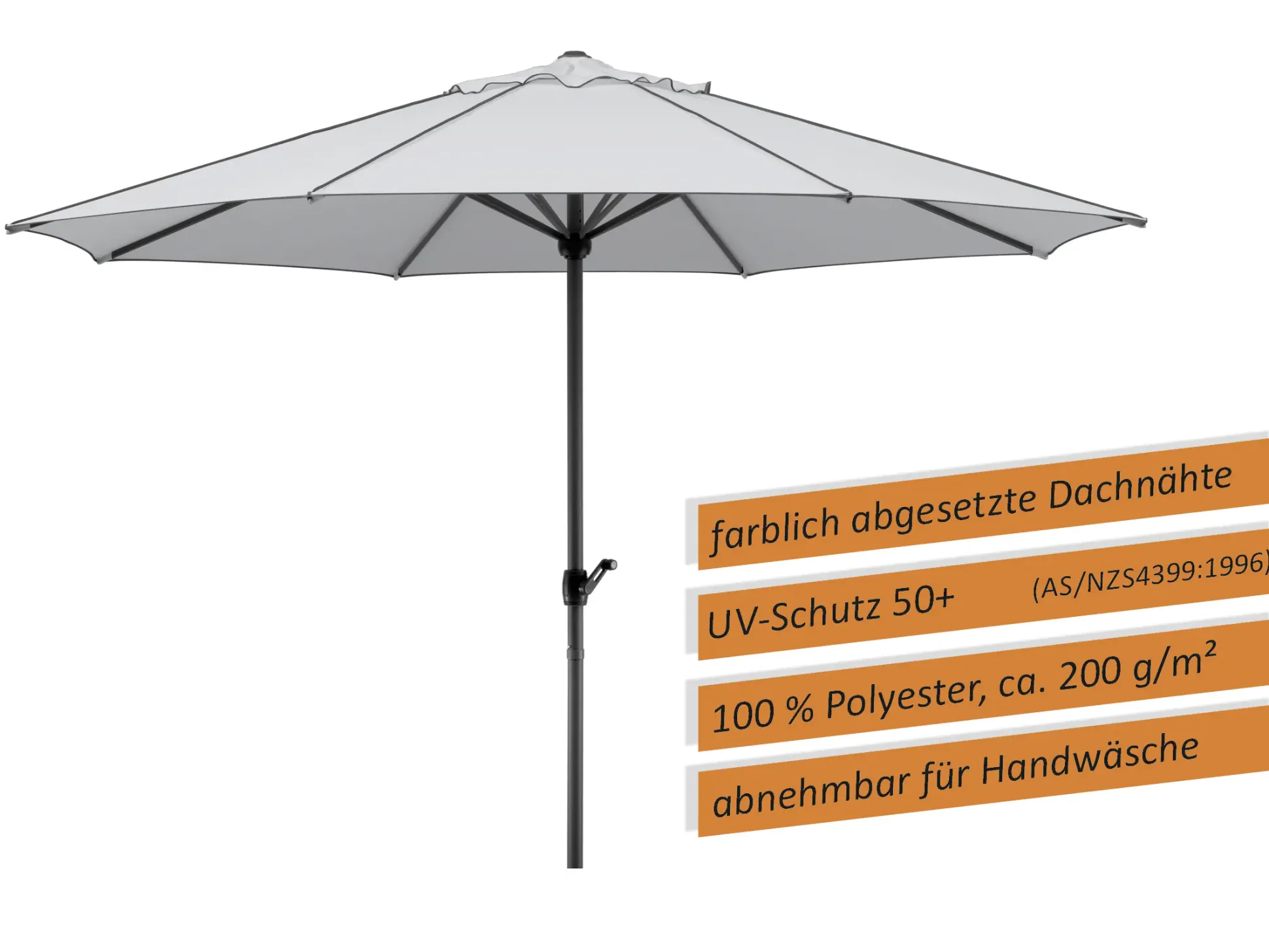Schneider Sonnenschirm Adria silbergrau Ø 350 cm