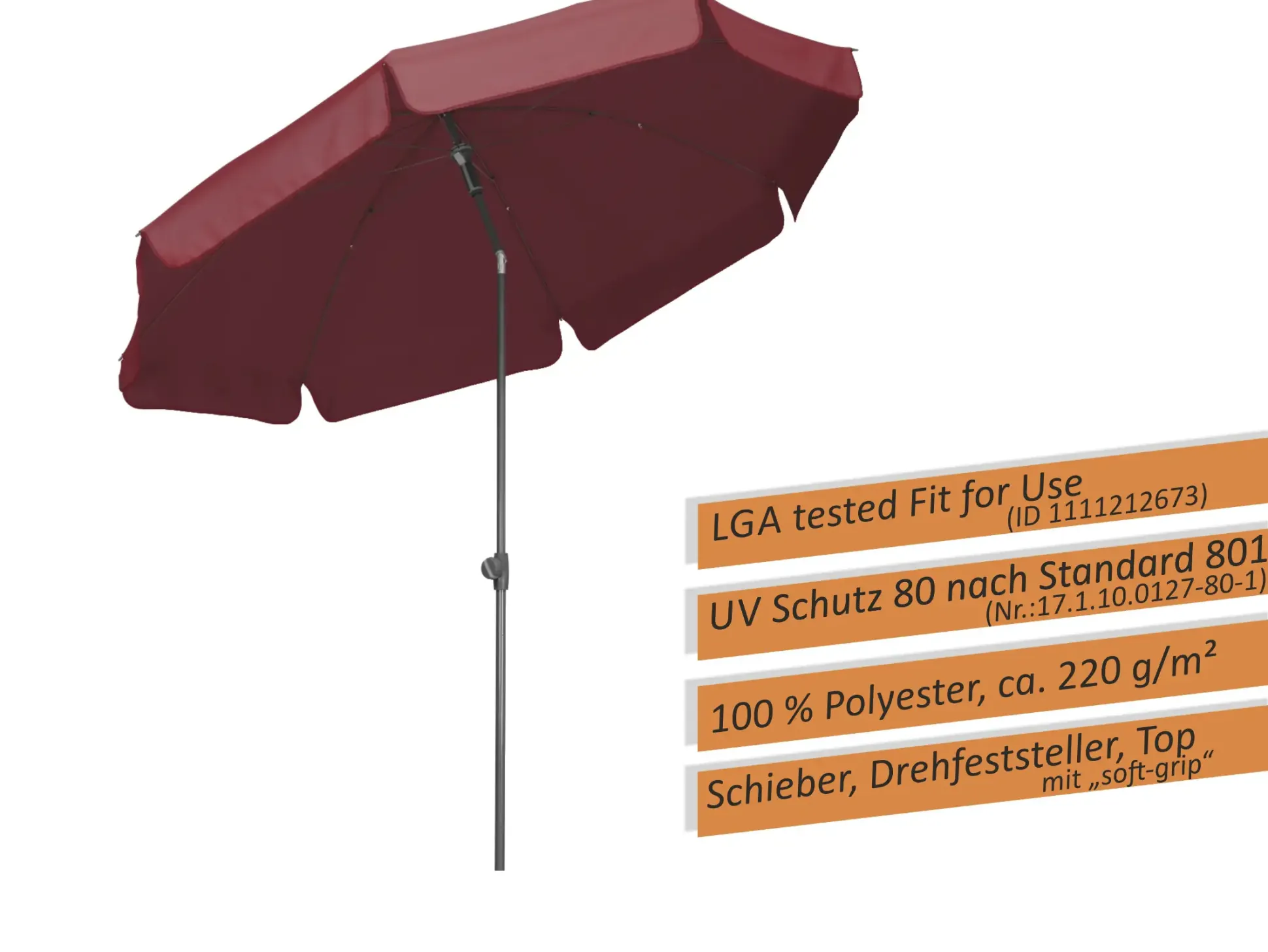 Schneider Sonnenschirm Aquila dunkelrot Ø 200 cm