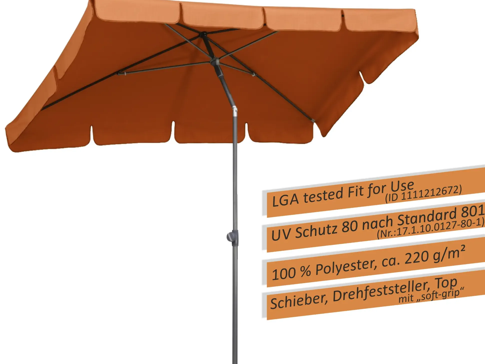 Schneider Sonnenschirm Aquila terracotta 265 x 150 cm