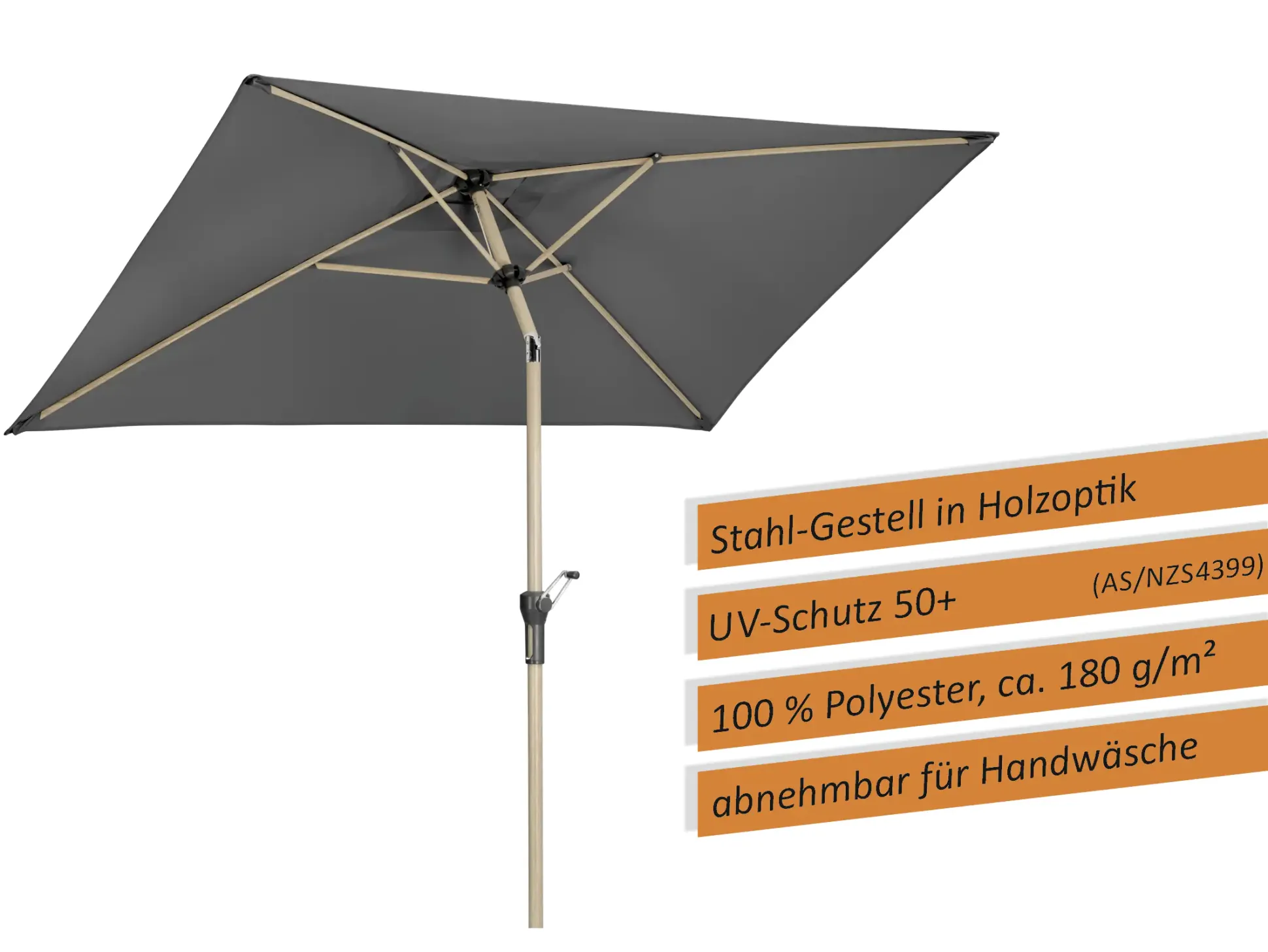 Schneider Sonnenschirm Cordoba anthrazit 230 x 150 cm