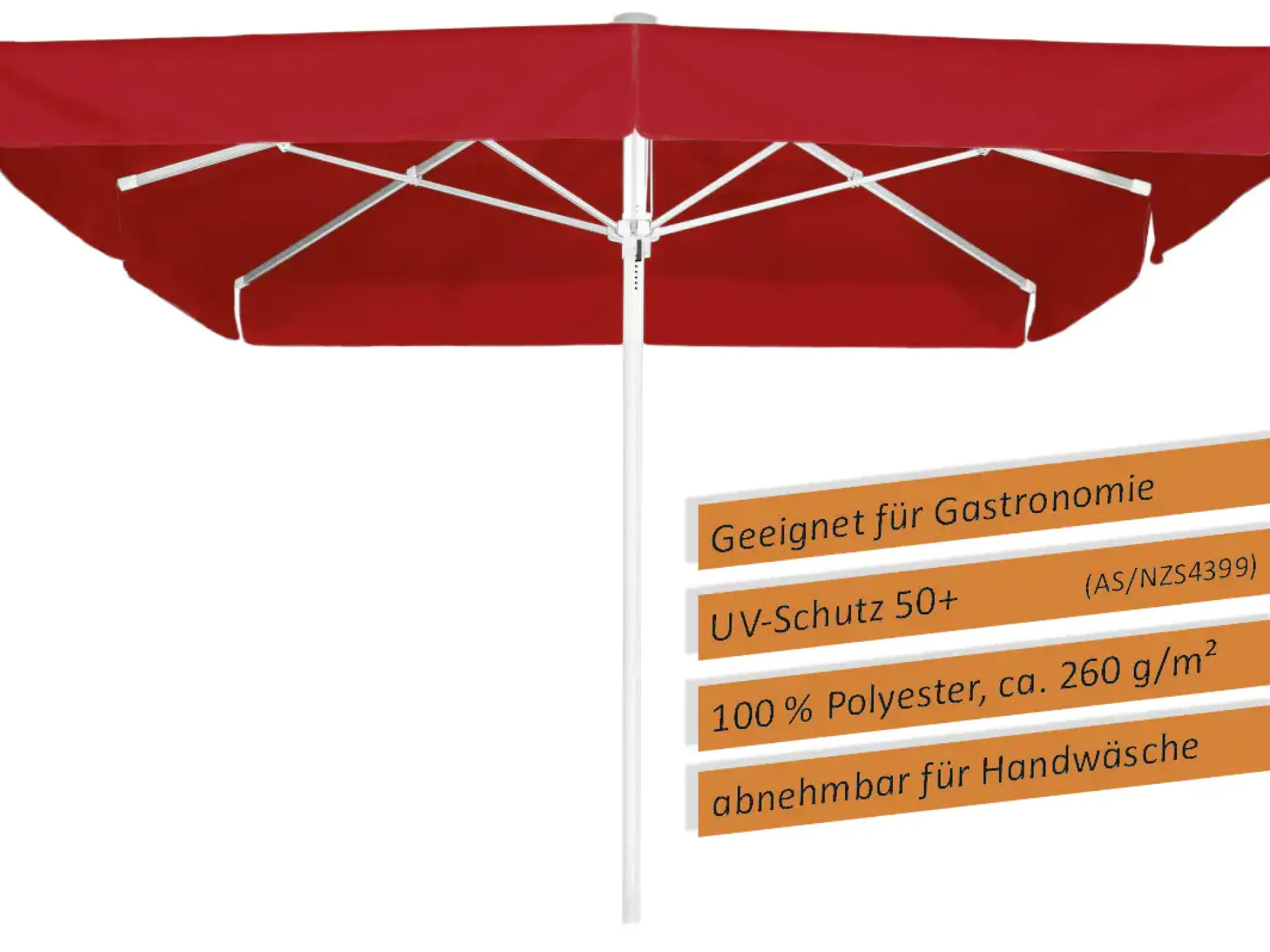 Schneider Sonnenschirm Quadro rot 300 x 300 cm