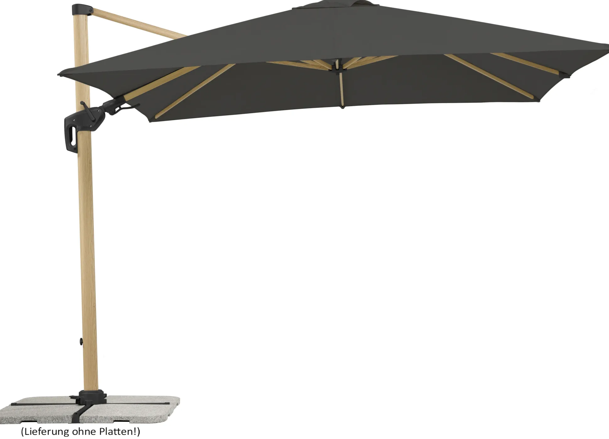 Schneider Sonnenschirm Rhodos Twist Woody anthrazit 300 x 300 cm