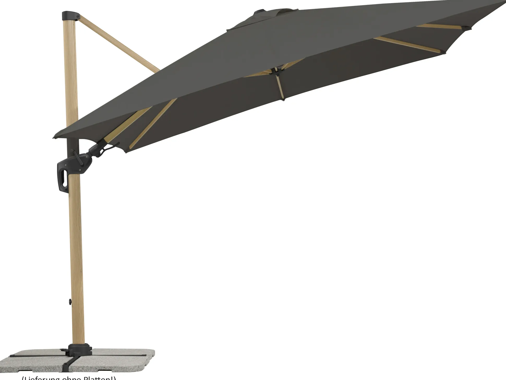 Schneider Sonnenschirm Rhodos Twist Woody anthrazit 300 x 300 cm