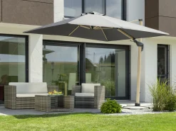 Schneider Sonnenschirm Rhodos Twist Woody anthrazit 300 x 300 cm