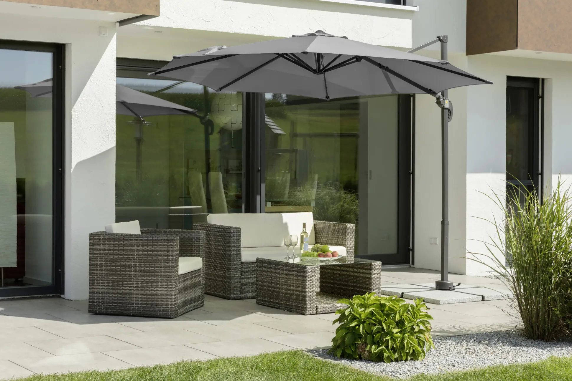 Schneider Sonnenschirm Rhodos Junior anthrazit Ø 300 cm