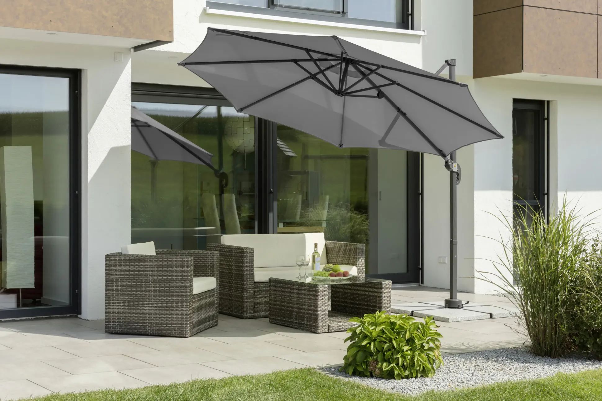 Schneider Sonnenschirm Rhodos Junior anthrazit Ø 300 cm