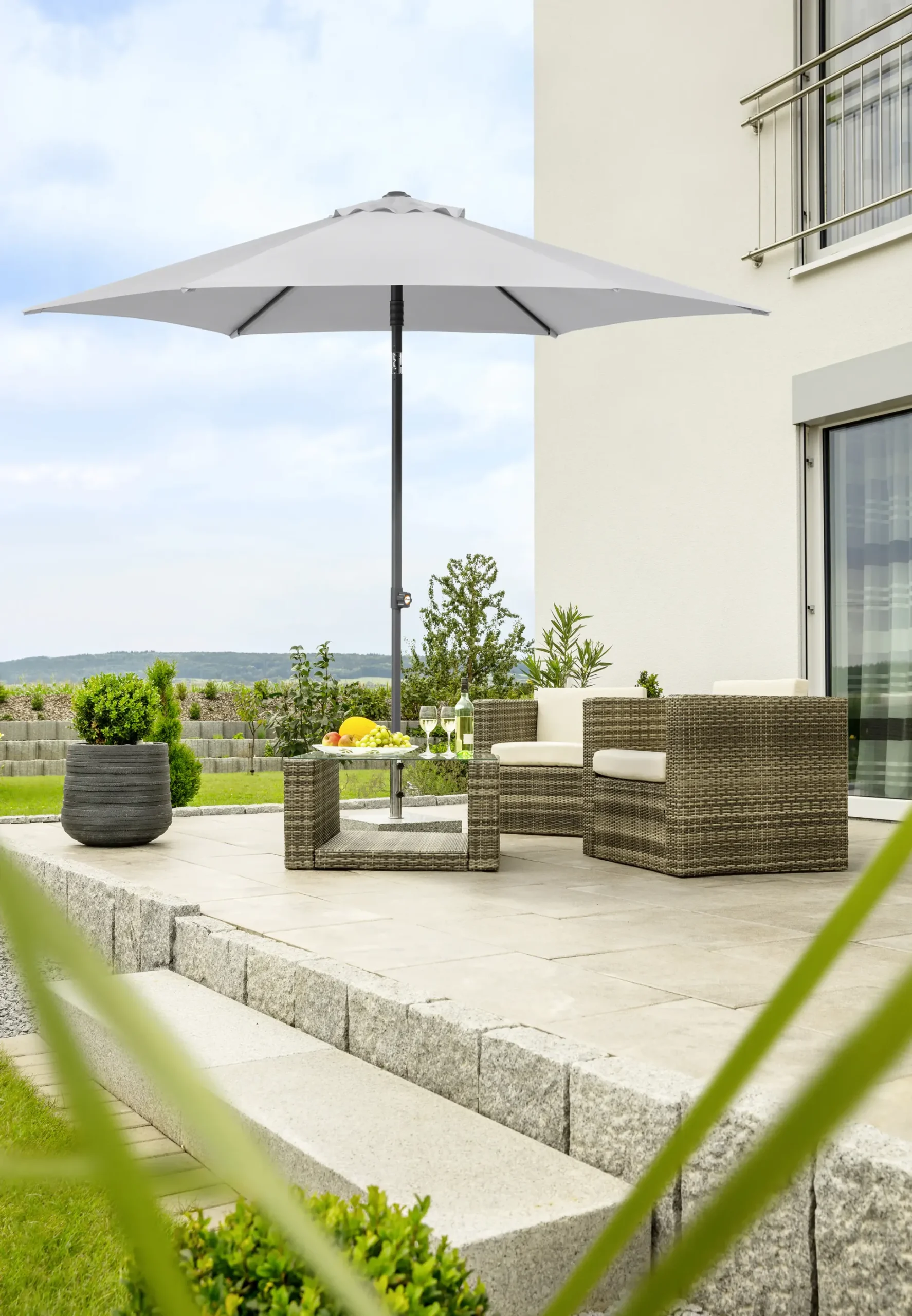 Schneider Sonnenschirm Sevilla silbergrau Ø 270 cm