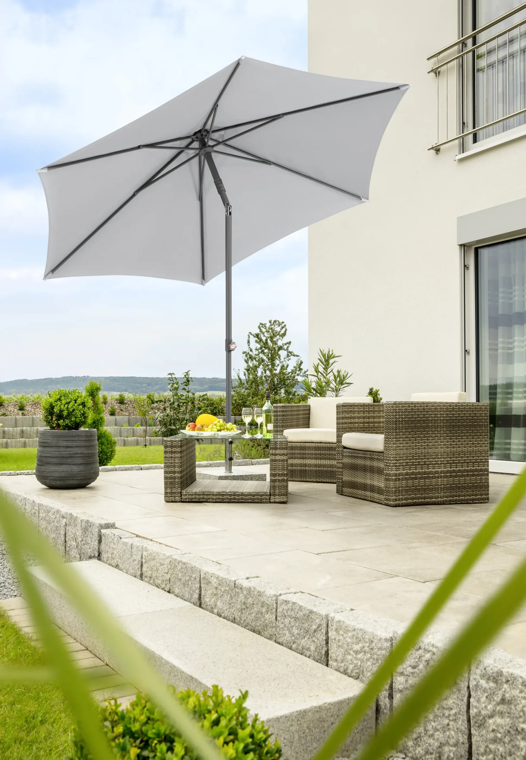 Schneider Sonnenschirm Sevilla silbergrau Ø 270 cm