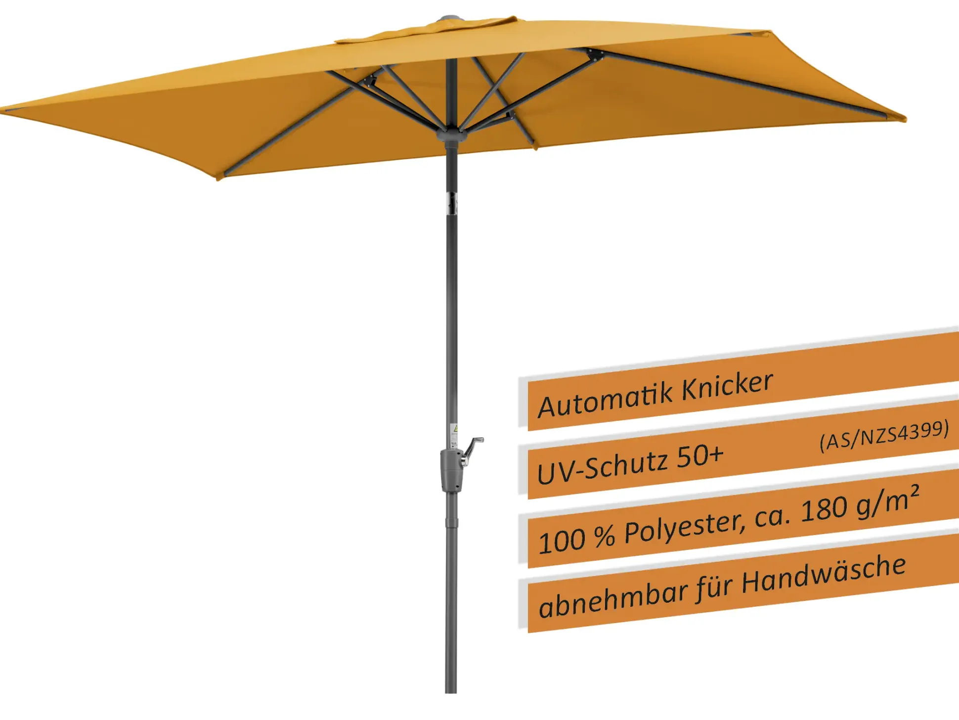 Schneider Sonnenschirm Tunis mandarine 270 x 150 cm
