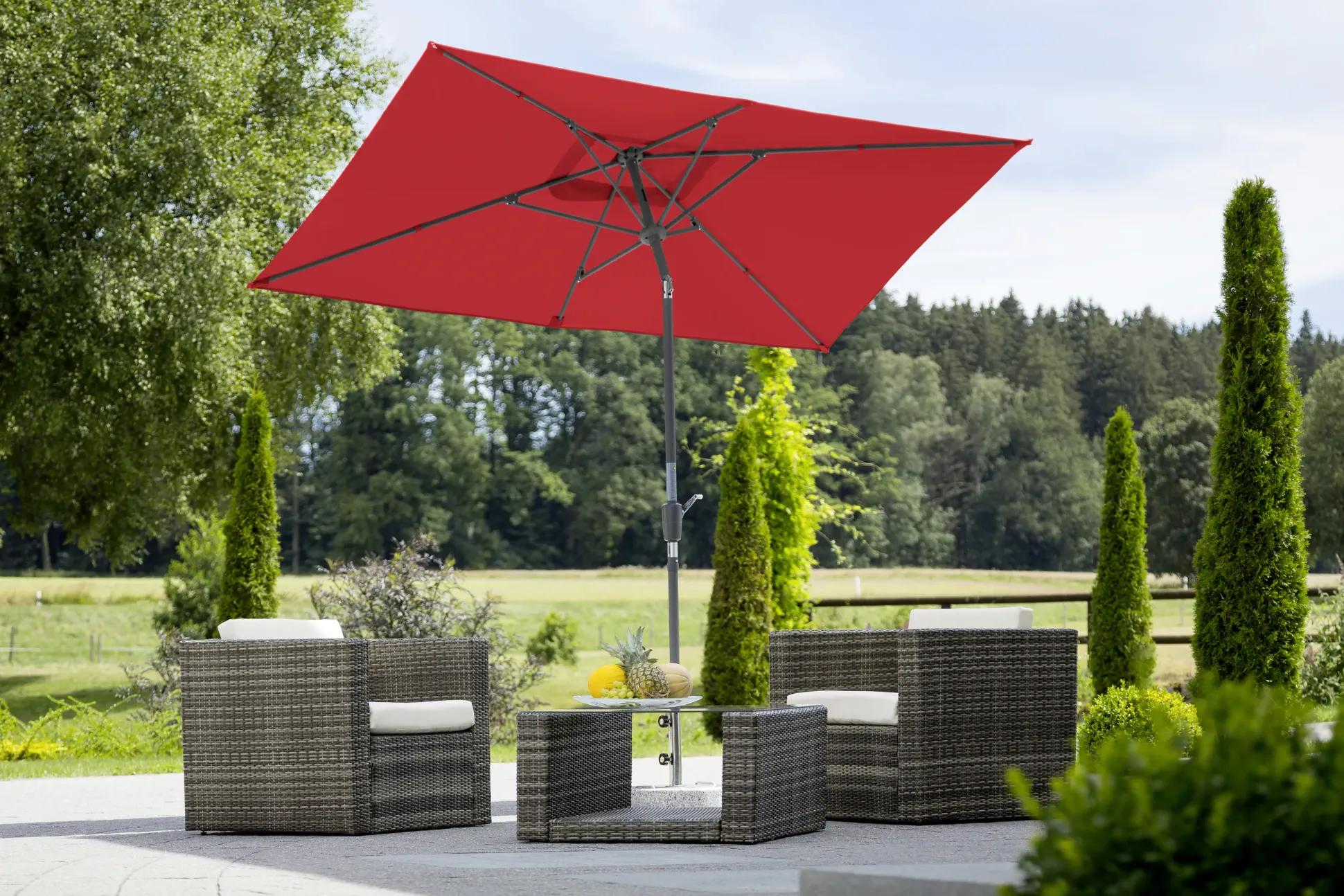 Schneider Sonnenschirm Tunis rot 270 x 150 cm