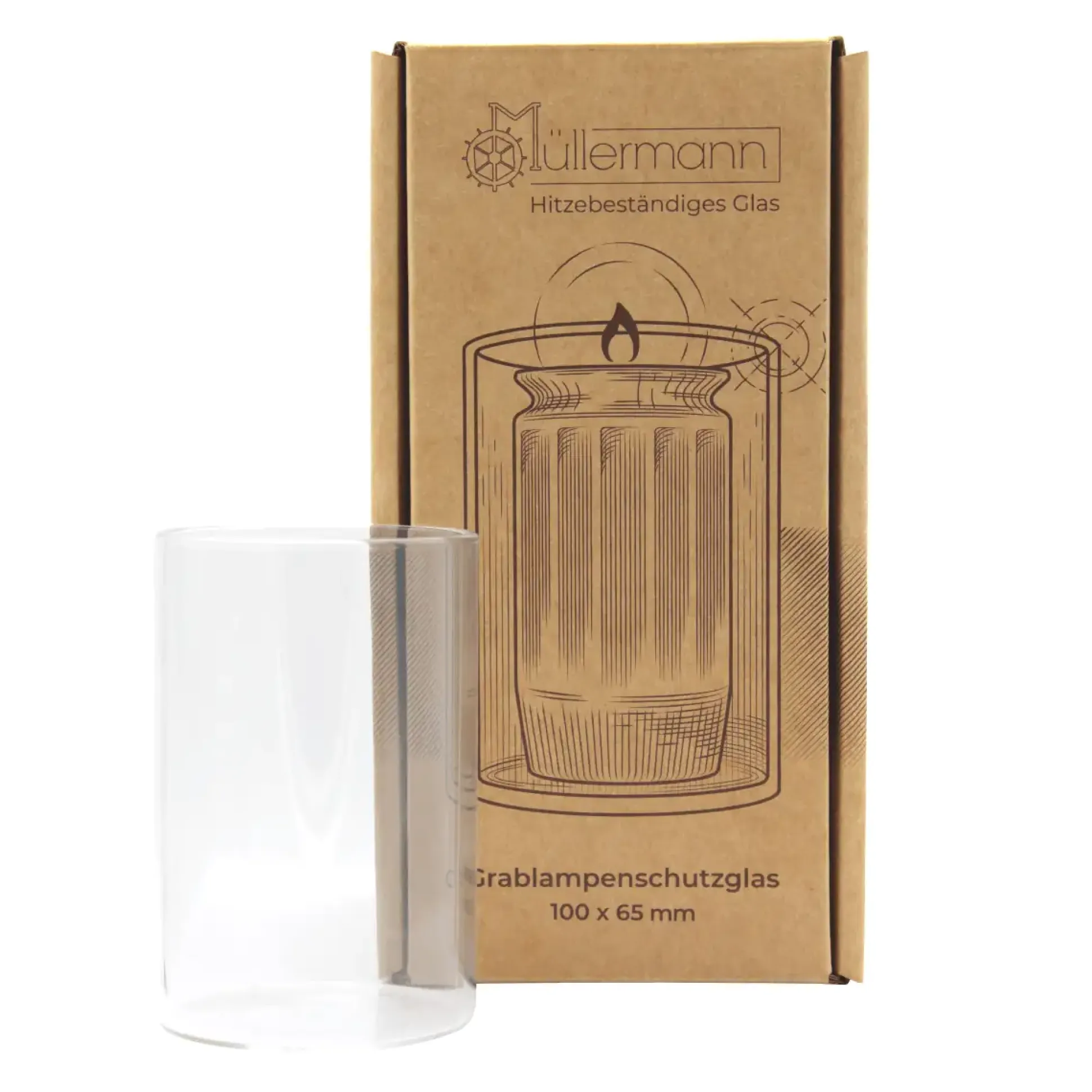 Schutzglas für 3 Tage Grablichter Ø 6,1 x 6,5 cm