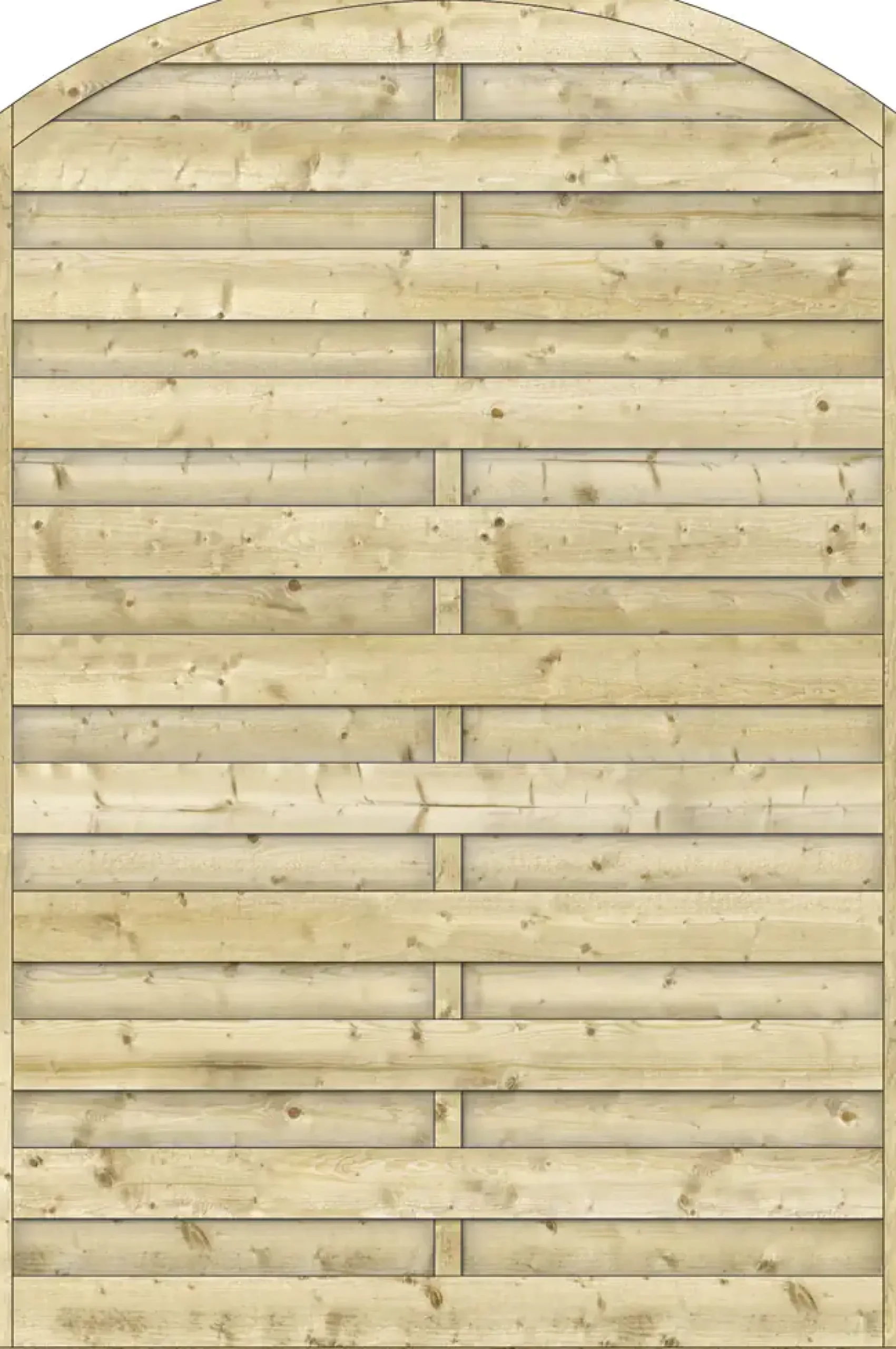 Sichtschutzzaun Rügen 120 x 180 cm, Rundbogen, kesseldruckimprägniert