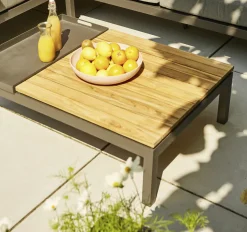 Siena Garden Gartenmöbel-Set Alvida Aluminium/Holz inkl. Kissen mit Tablett 5-tlg.