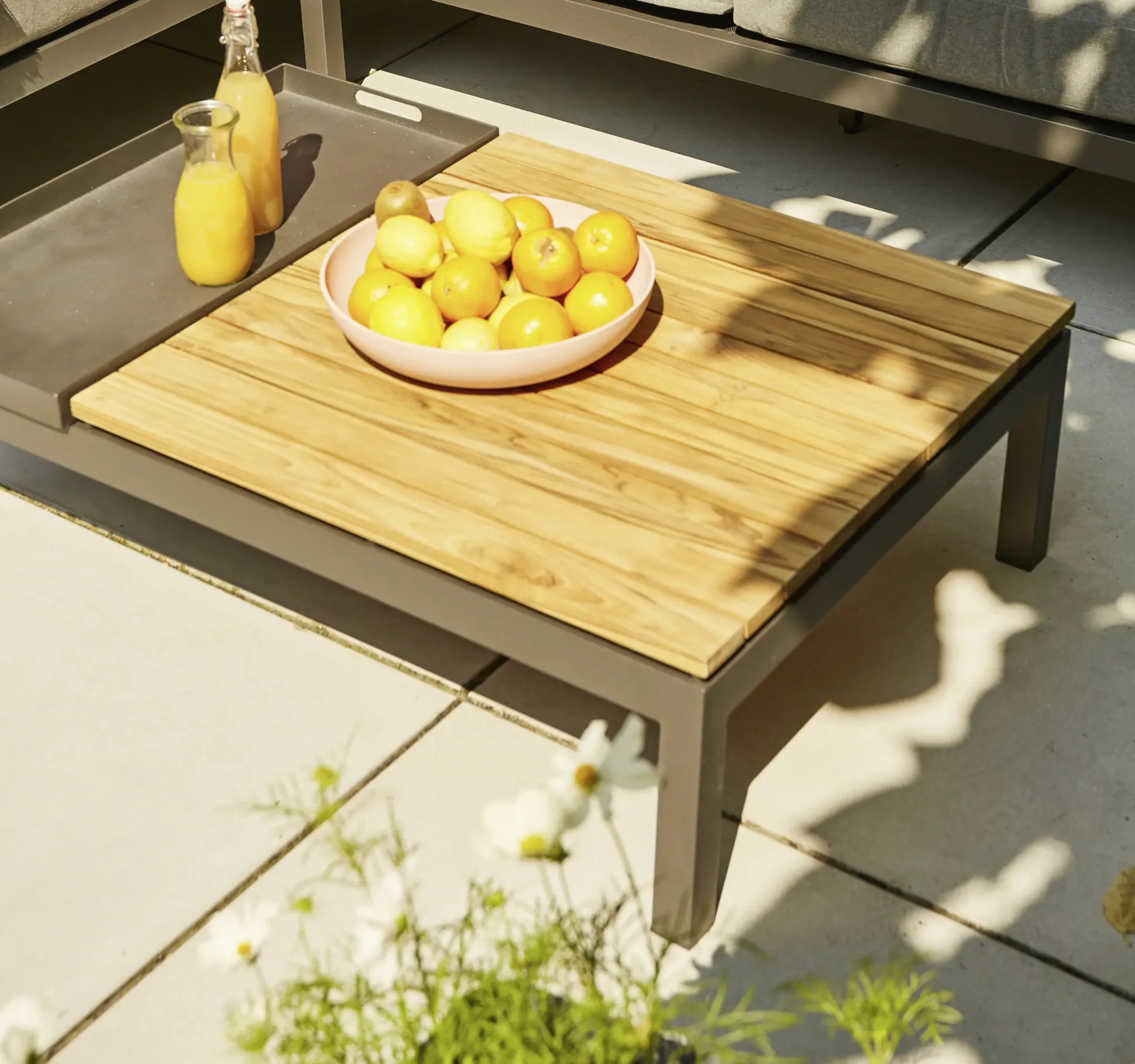 Siena Garden Gartenmöbel-Set Alvida Aluminium/Holz inkl. Kissen mit Tablett 5-tlg.