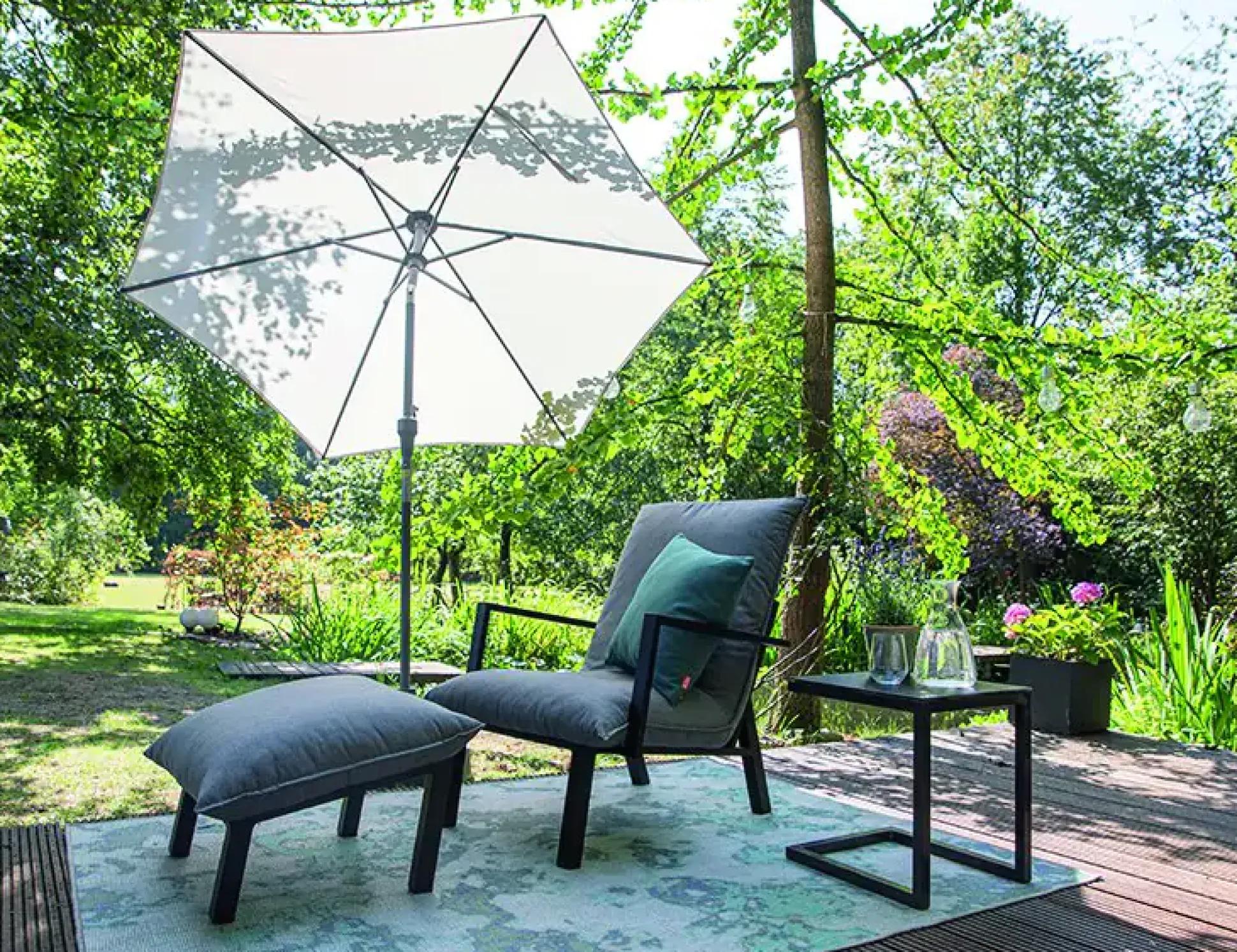 Siena Garden Mittelstockschirm Avio anthrazit Ø 250 cm