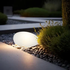 Smartwares LED Solarleuchte Stein OSL-50016 weiß Ø 40 cm RGBW