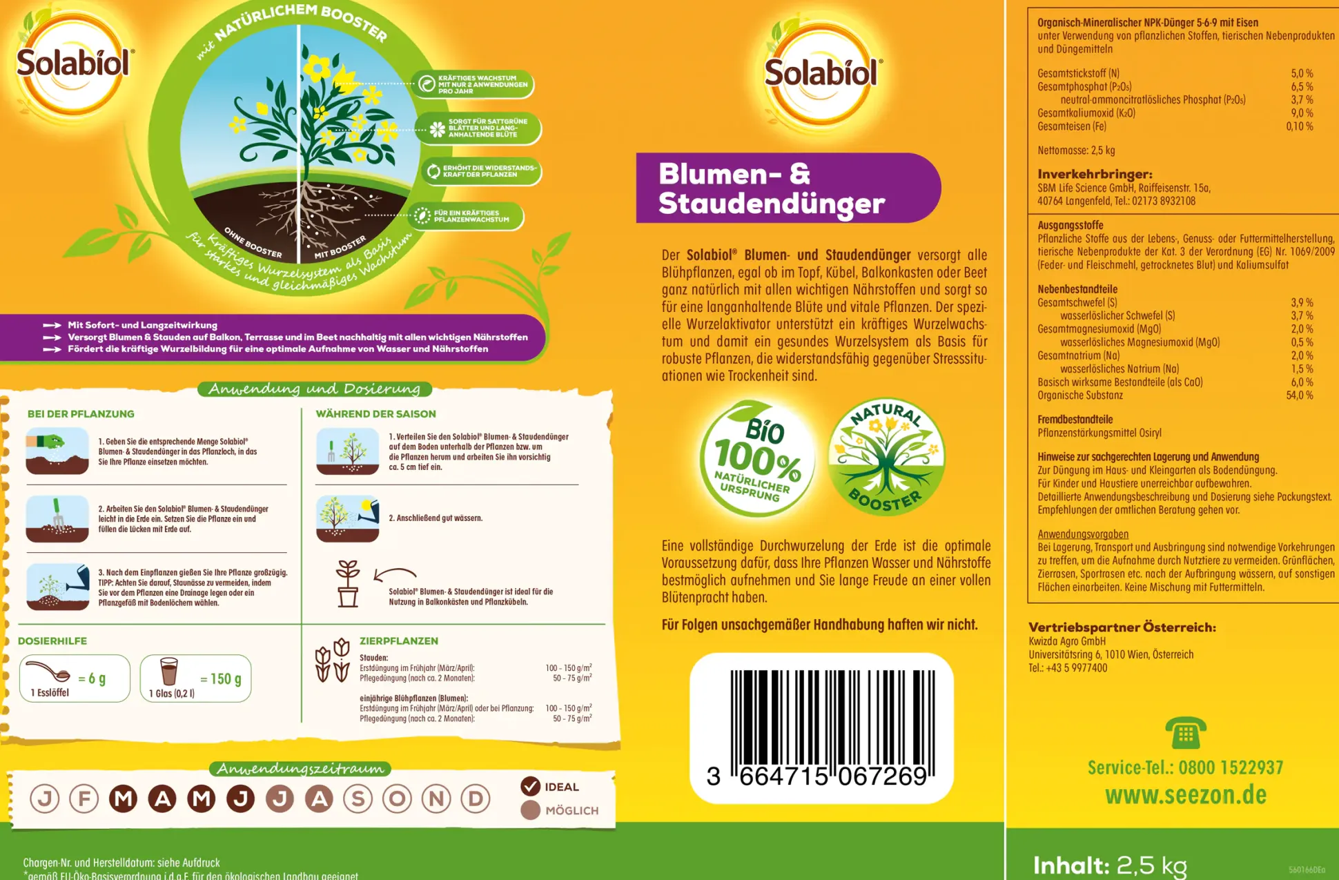 Solabiol Blumen- & Staudendünger 2,5 kg