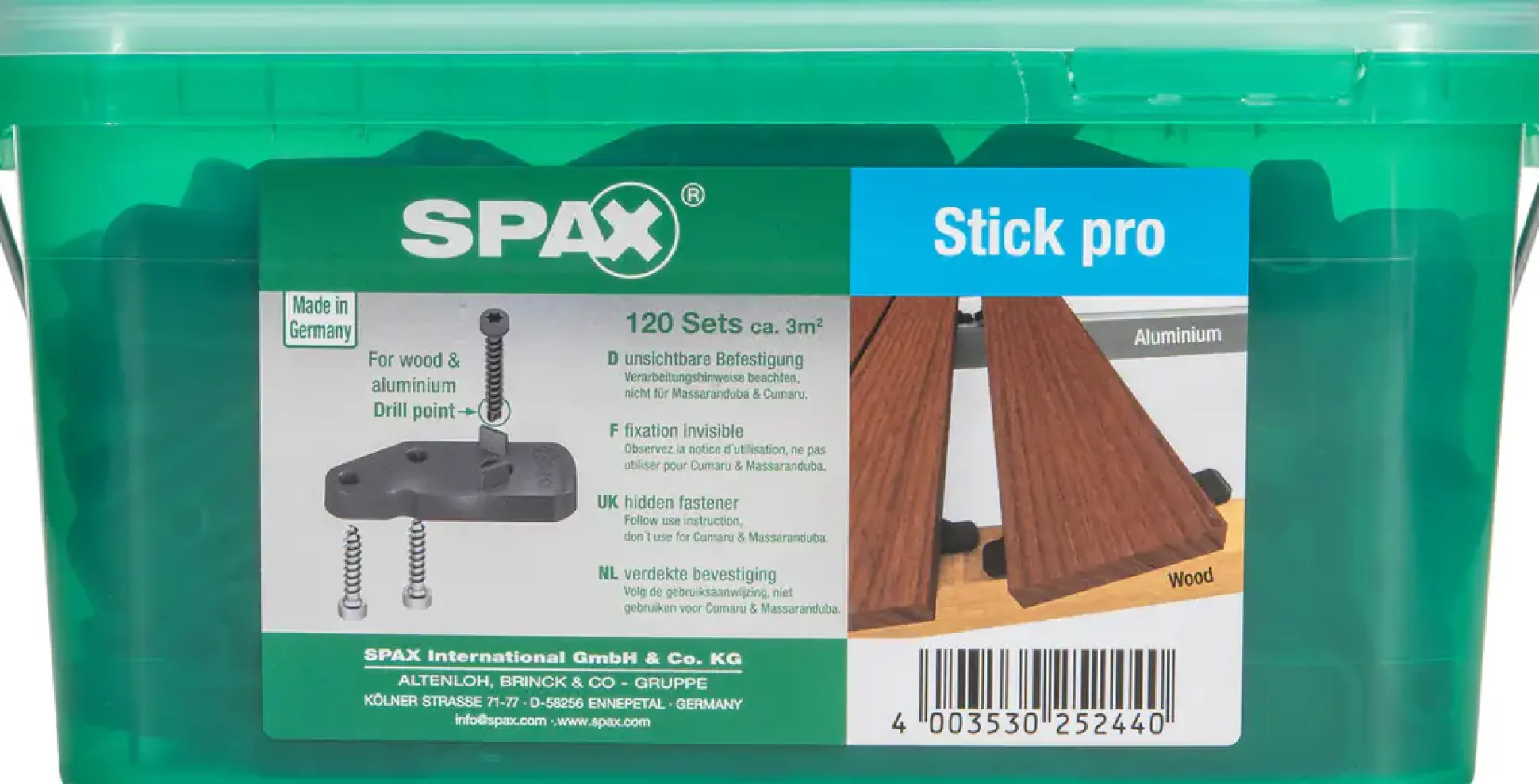 Spax Terrassestick-Set 60 x 20 x 8 mm zum stecken - 120 Stk.